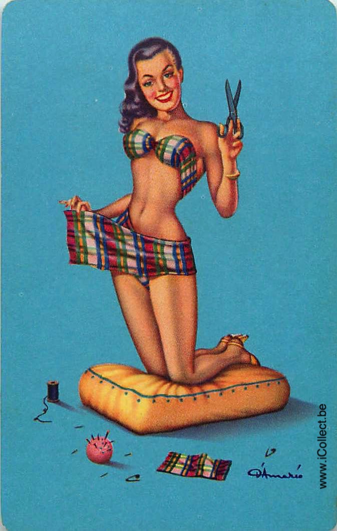 Single Swap Playing Cards People Pin-Up Damario (PS15-19G) - Click Image to Close