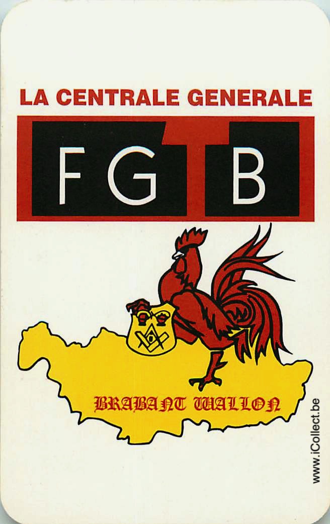 Single Swap Playing Cards Politics FGTB Brabant Wallon (PS23-48E - Click Image to Close