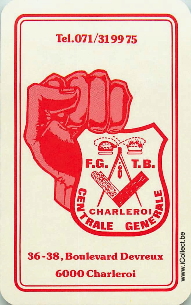 Single Swap Playing Cards Politics FGTB Charleroi (PS23-48F)