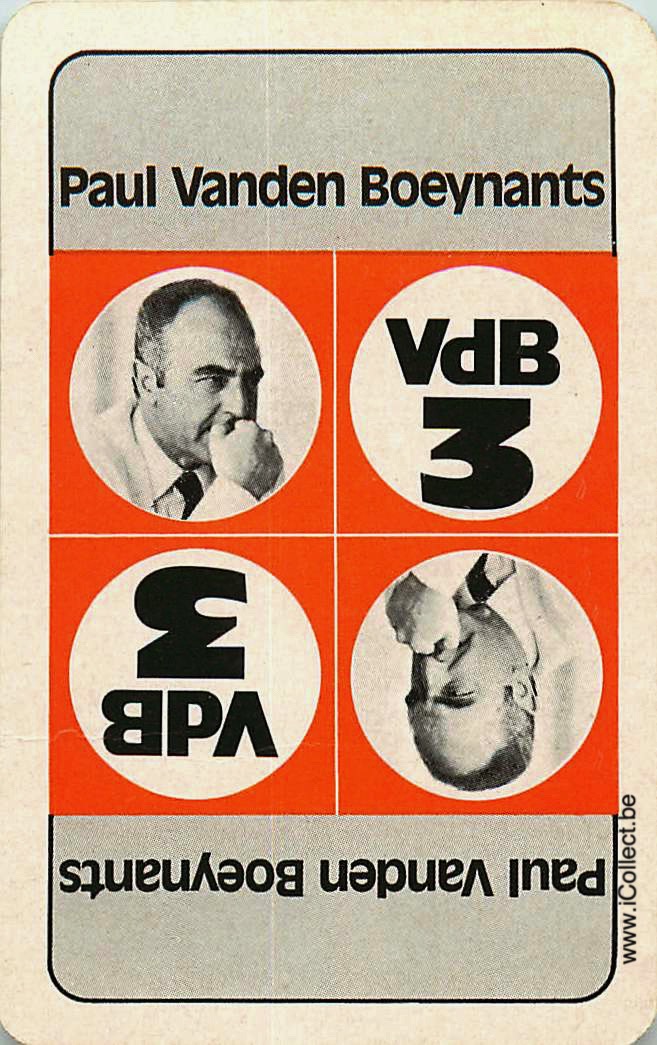 Single Swap Playing Cards Politics CVP Vanden Boeyants (PS23-50F