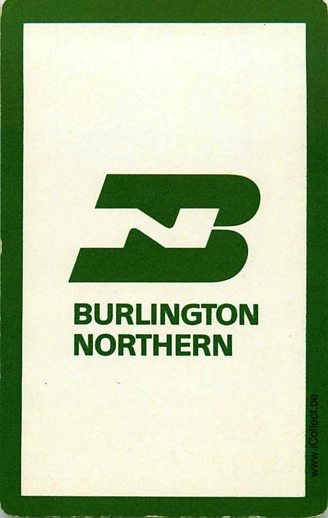 Single Swap Playing Cards Railway Burlington Northern (PS19-22D) - Click Image to Close