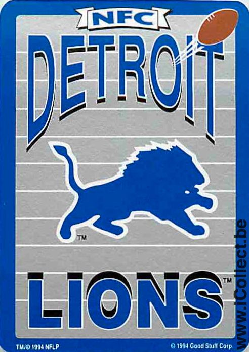 Single Swap Playing Cards NFL Detroit Lions (PS07-55G)