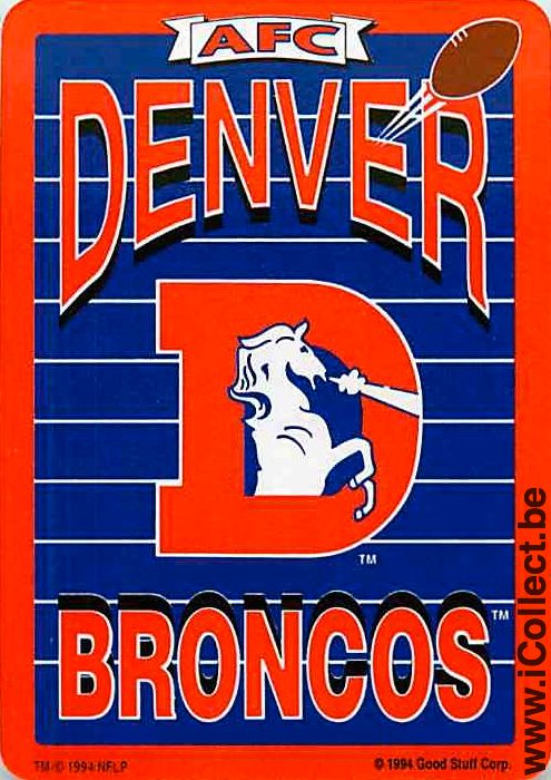 Single Playing Cards Sport NFL Denver Broncos (PS08-42G) - Click Image to Close
