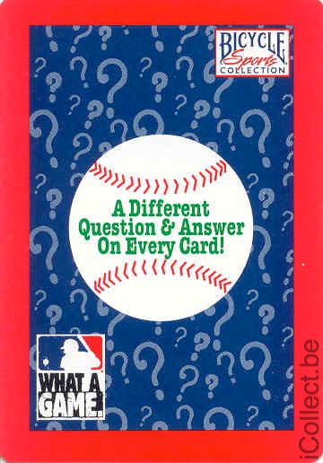 Single Swap Playing Cards Sport Baseball Quizz MLB (PS03-05B)