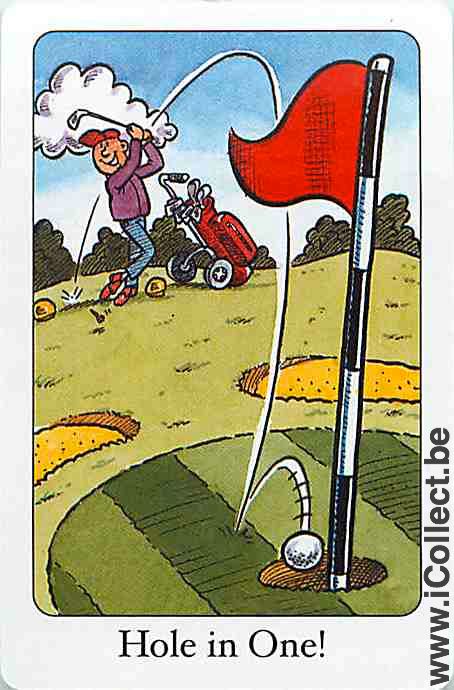 Single Playing Cards Sport Golfer Hole in One (PS04-20H) - Click Image to Close