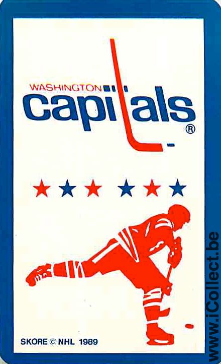 Single Playing Cards Sport Hockey NHL Capitals (PS06-49D)