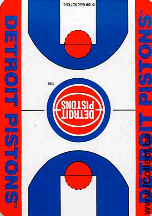 Single Playing Cards Sport Basketball Pistons (PS02-47C) - Click Image to Close