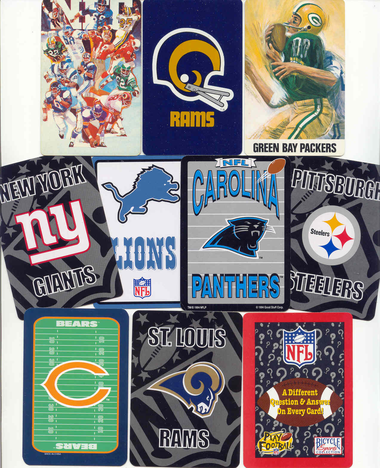 Lot - 20 NFL American Football Single Playing Cards (PS99-01E) - Click Image to Close