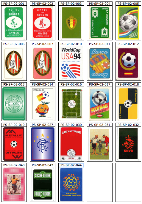 Lot - 23 FOOTBALL Single Swap Playing Cards (PS99-01F) - Click Image to Close