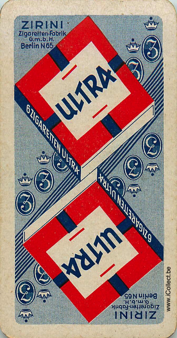 Single Swap Playing Cards Tobacco Ultra Zirini (PS13-54D)