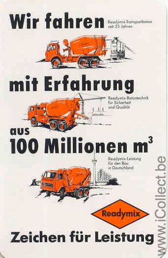 Single Playing Cards Truck Concrete ReadyMix (PS02-25F) - Click Image to Close