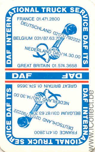 Single Playing Cards Truck DAF International Service (PS04-19I) - Click Image to Close