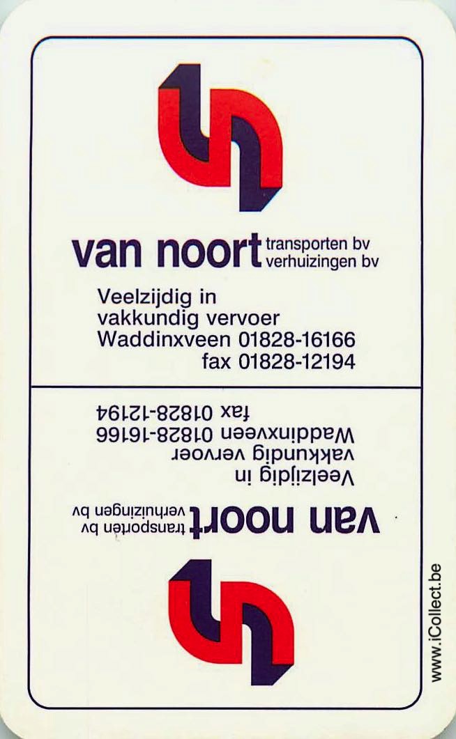 Single Swap Playing Cards Truck Transport Van Noort (PS19-25E) - Click Image to Close